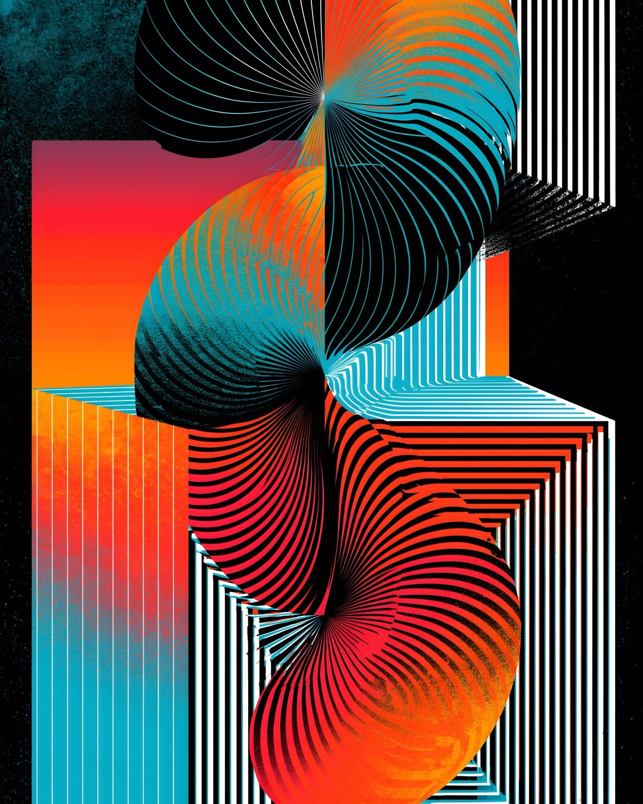 Abstract Nautilus Shell printable wall art digital download preview