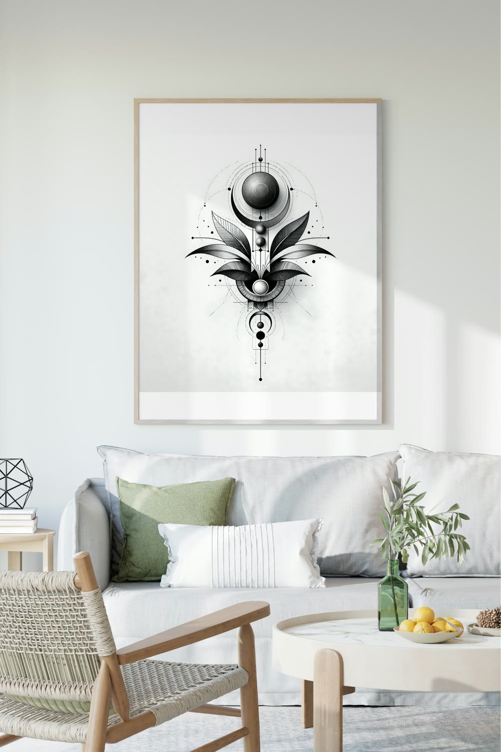 Celestial Geometry II framed room mockup