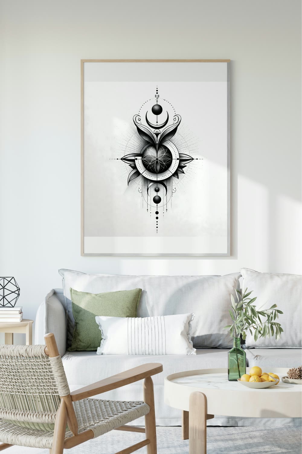Celestial Geometry III framed room mockup