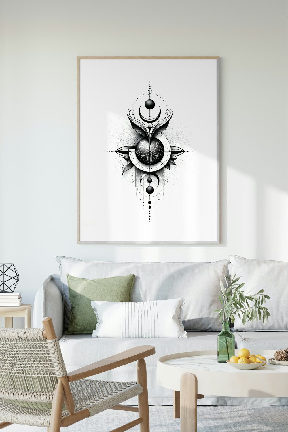 Celestial Geometry III framed room mockup
