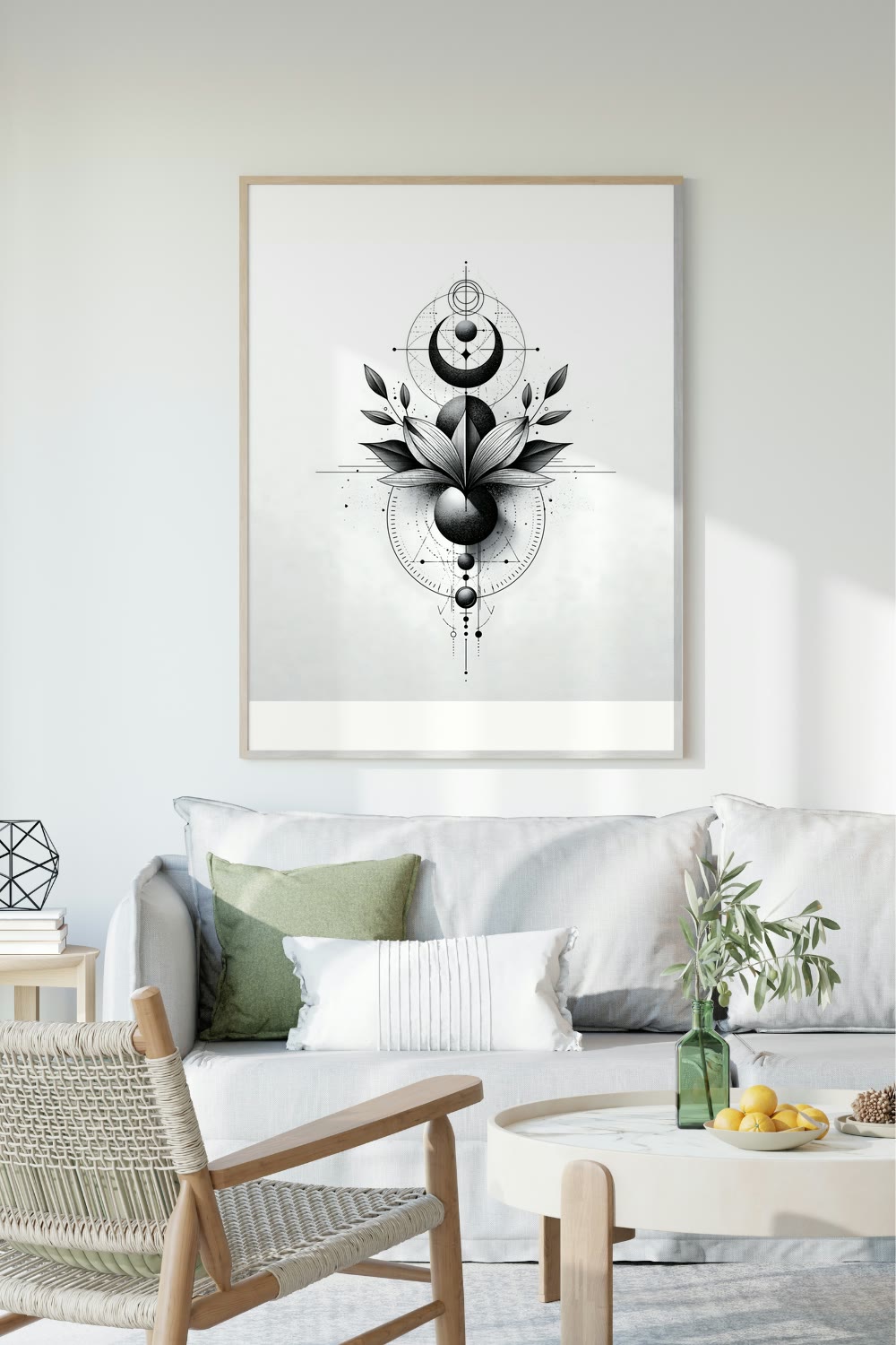 Celestial Geometry IV framed room mockup