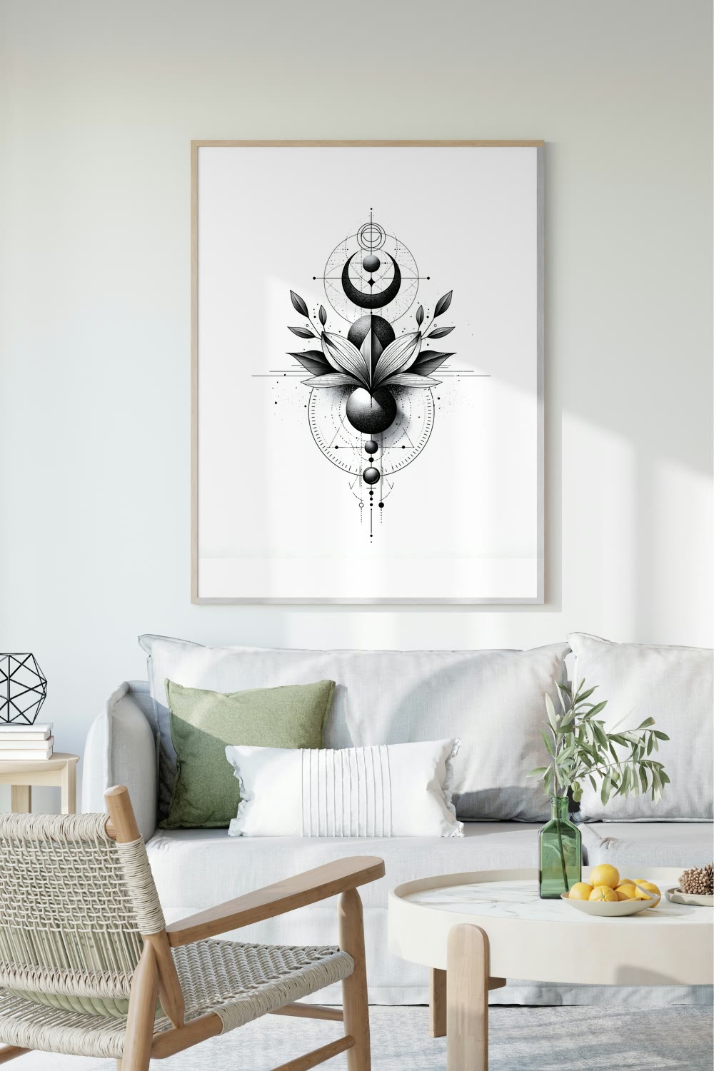 Celestial Geometry IV framed room mockup