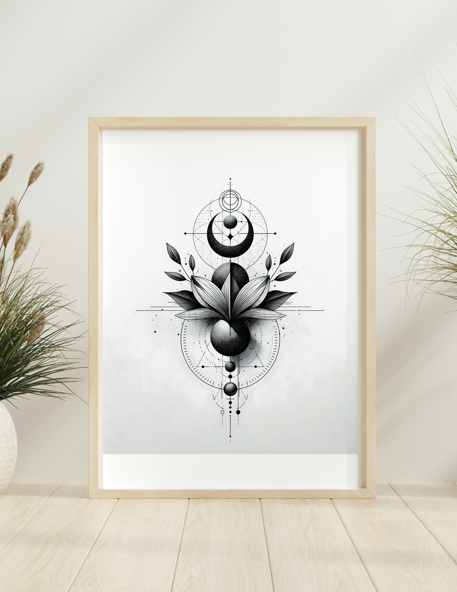 Celestial Geometry IV framed room mockup