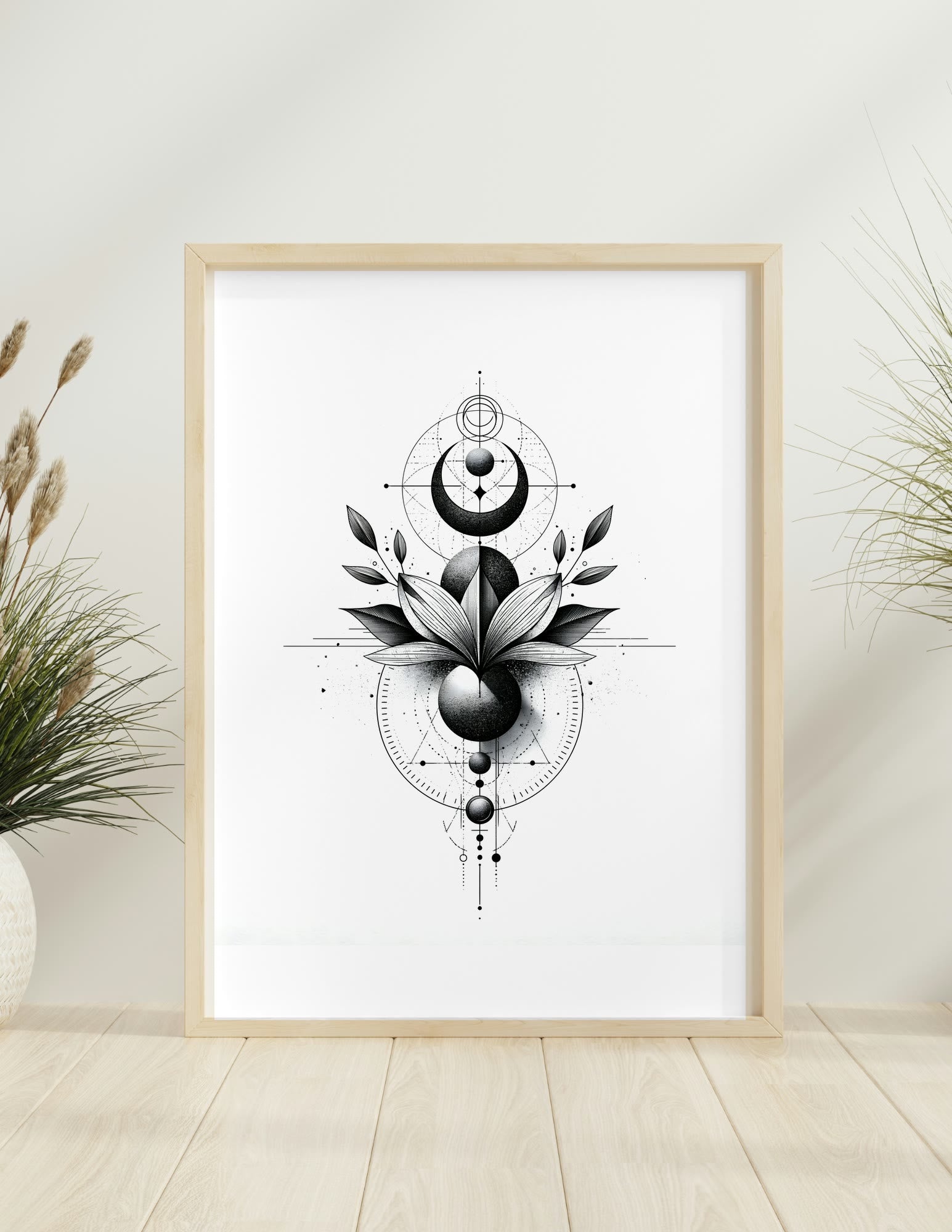 Celestial Geometry IV framed room mockup
