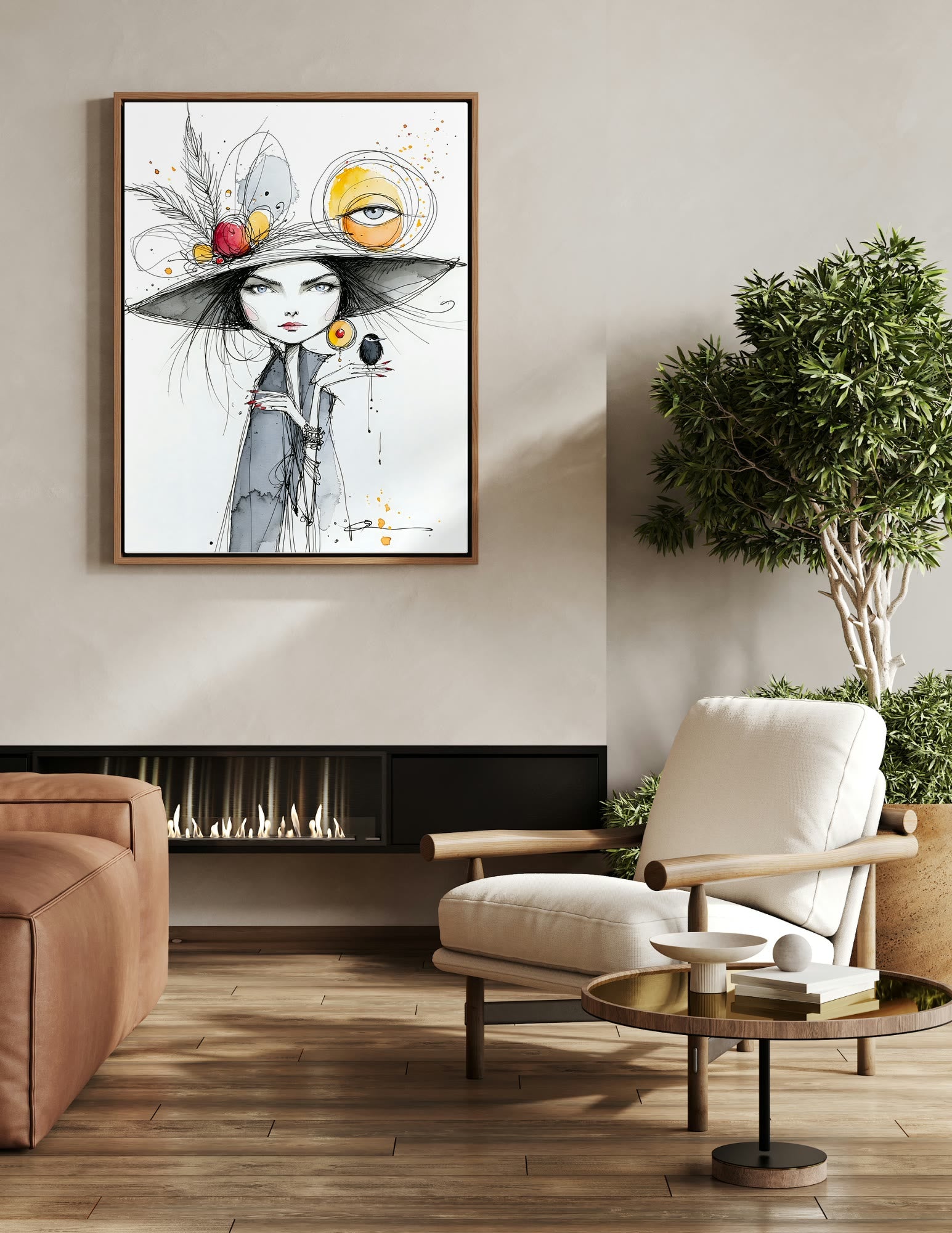 Semi-Gloss Poster shown in a room, mockup 2