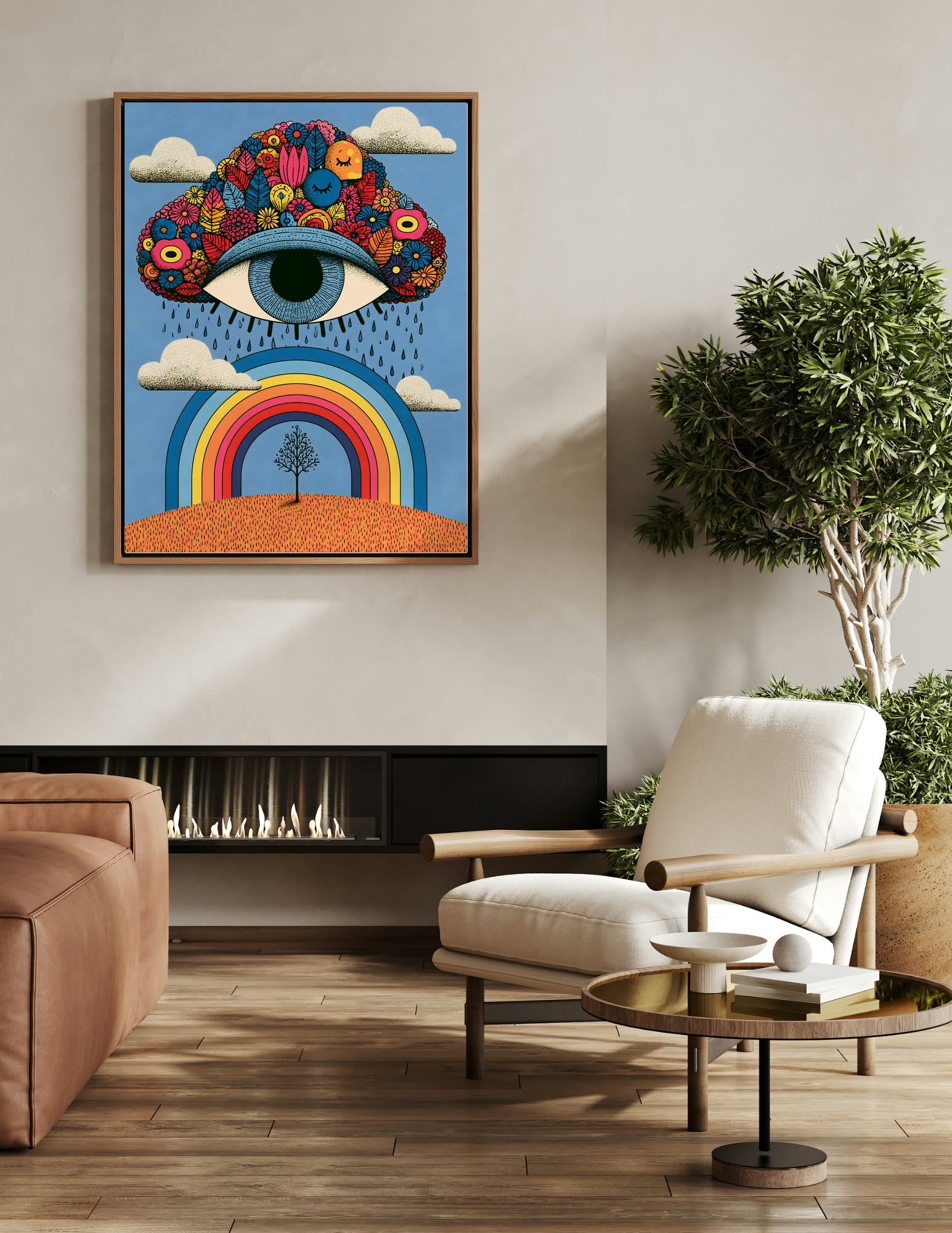 Semi-Gloss Poster shown in a room, mockup 2