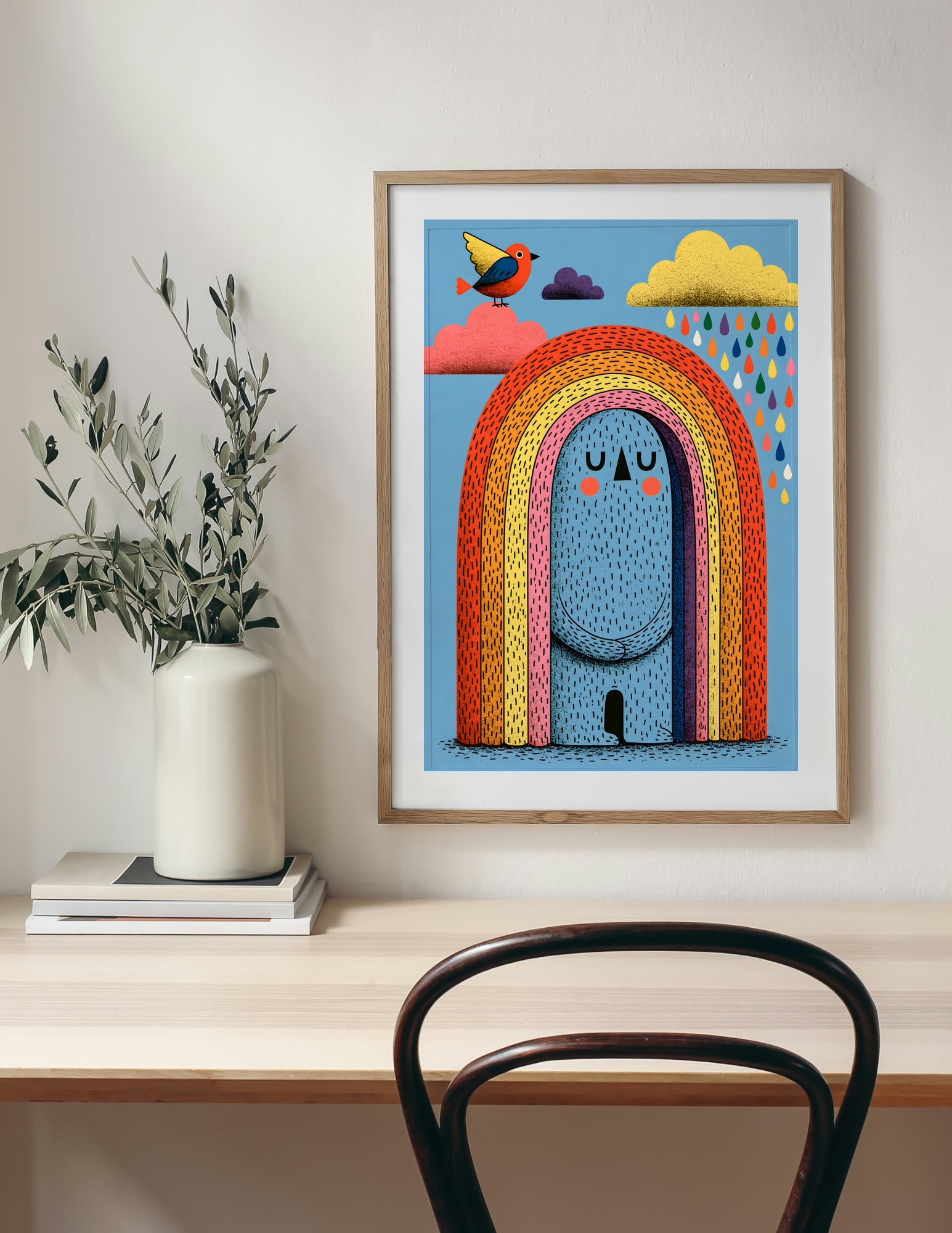 Semi-Gloss Poster shown in a room, mockup 2