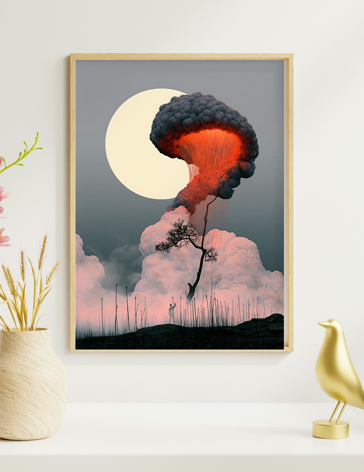 Moonlit Eruption framed room mockup