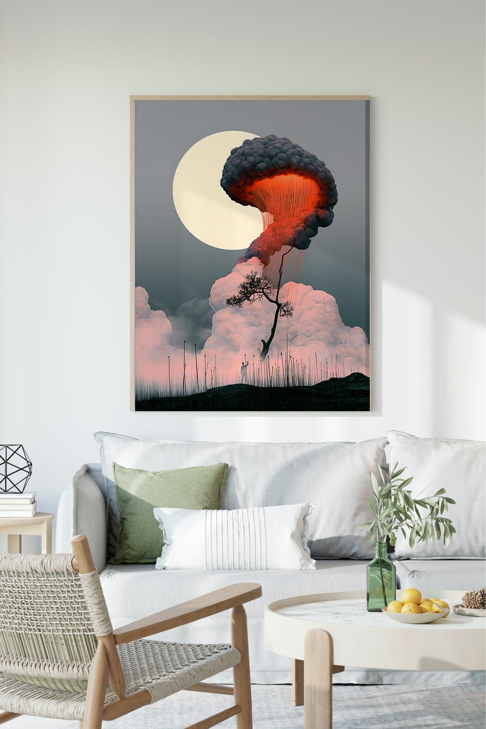 Moonlit Eruption framed room mockup