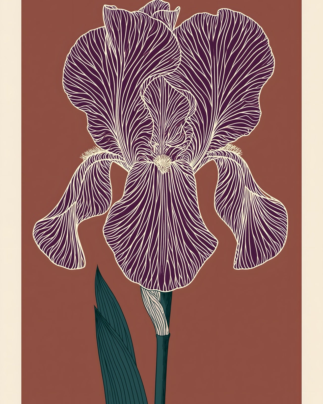Purple Iris printable wall art digital download preview