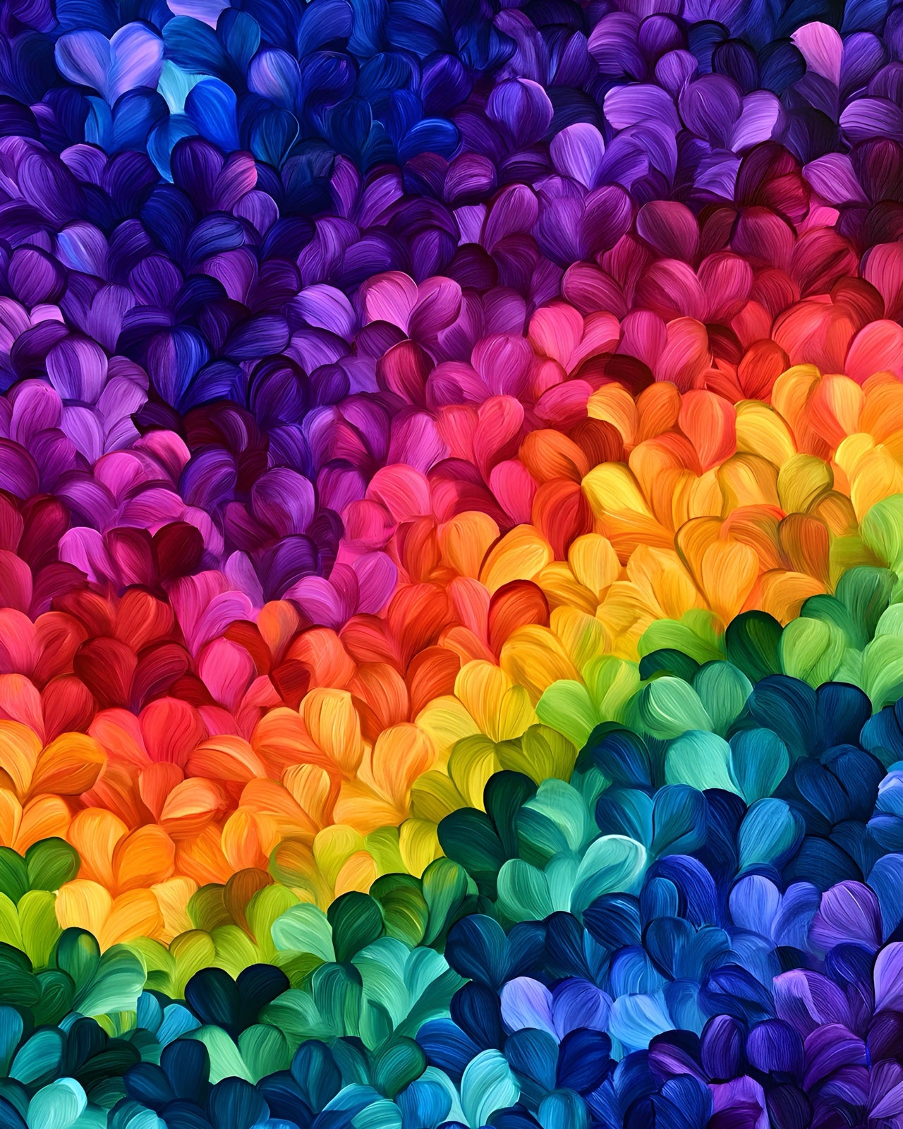 Rainbow Hearts printable wall art digital download preview