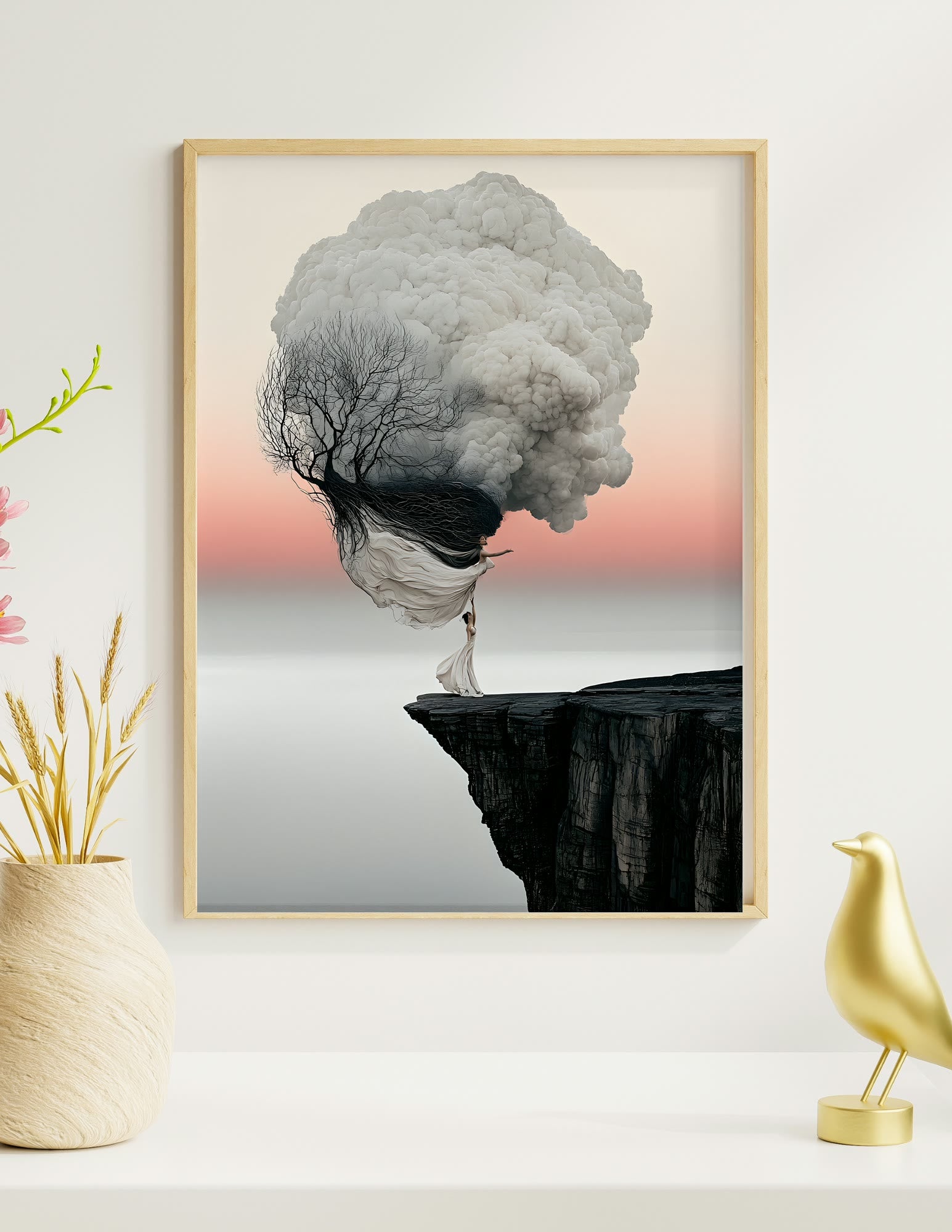 The Weight of Clouds framed room mockup