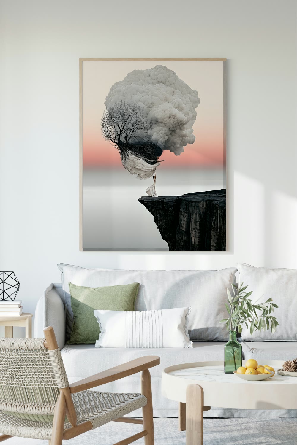The Weight of Clouds framed room mockup