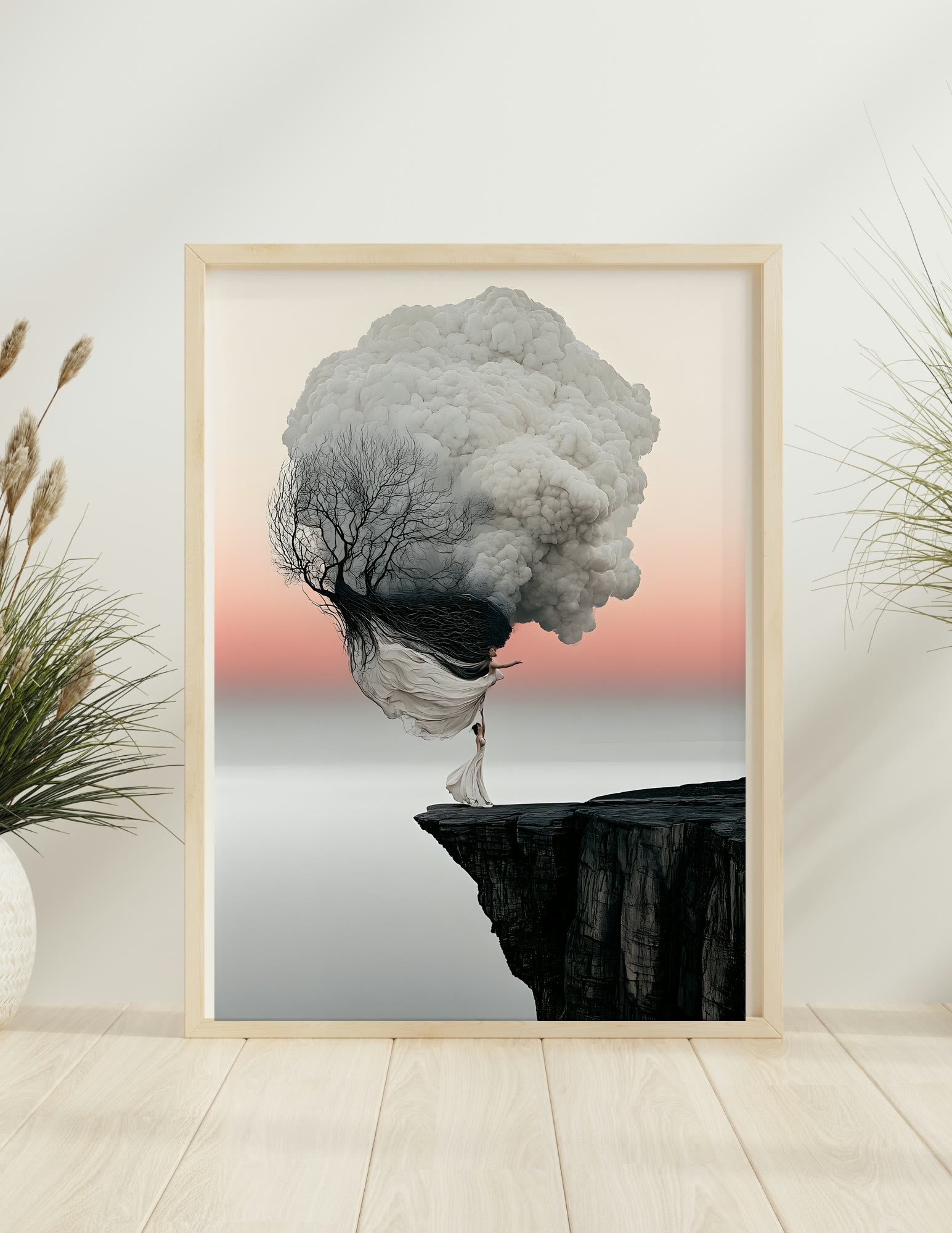 The Weight of Clouds framed room mockup