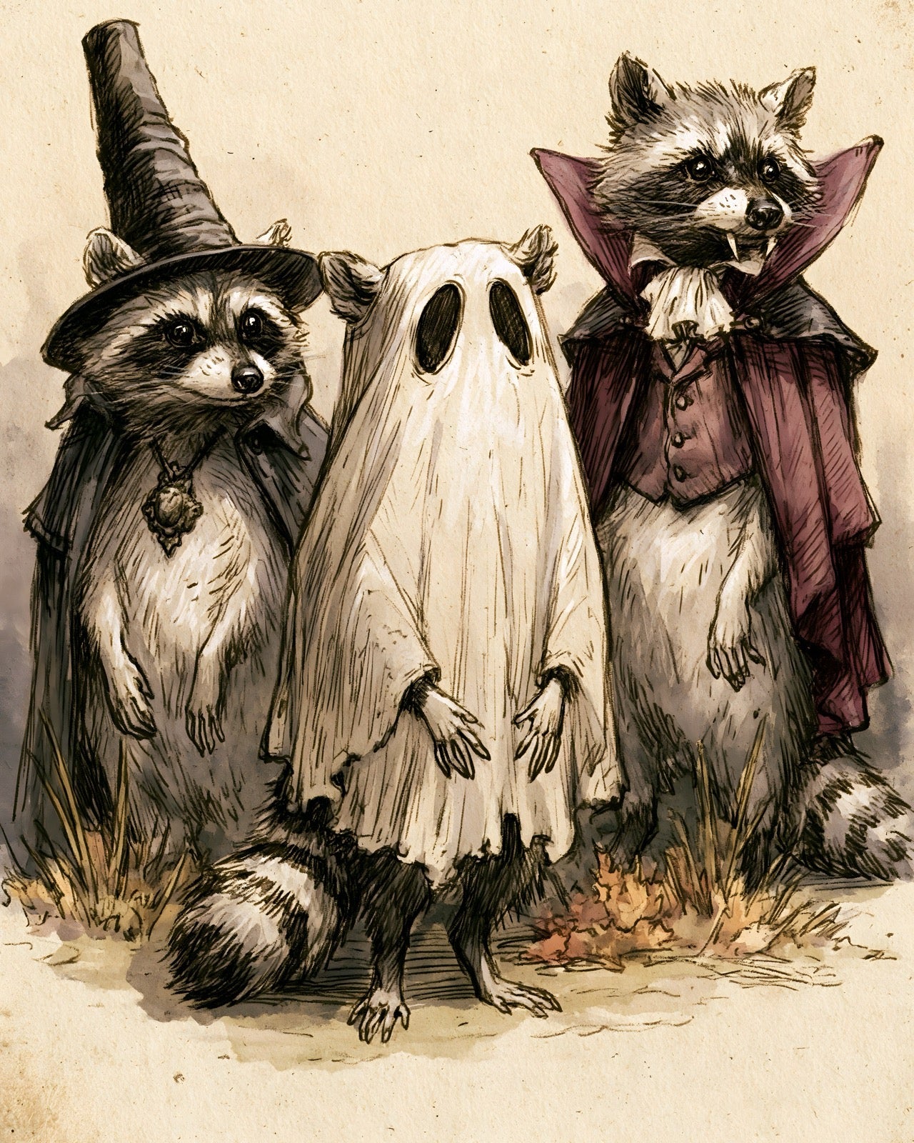 Trick or Treat Raccoons