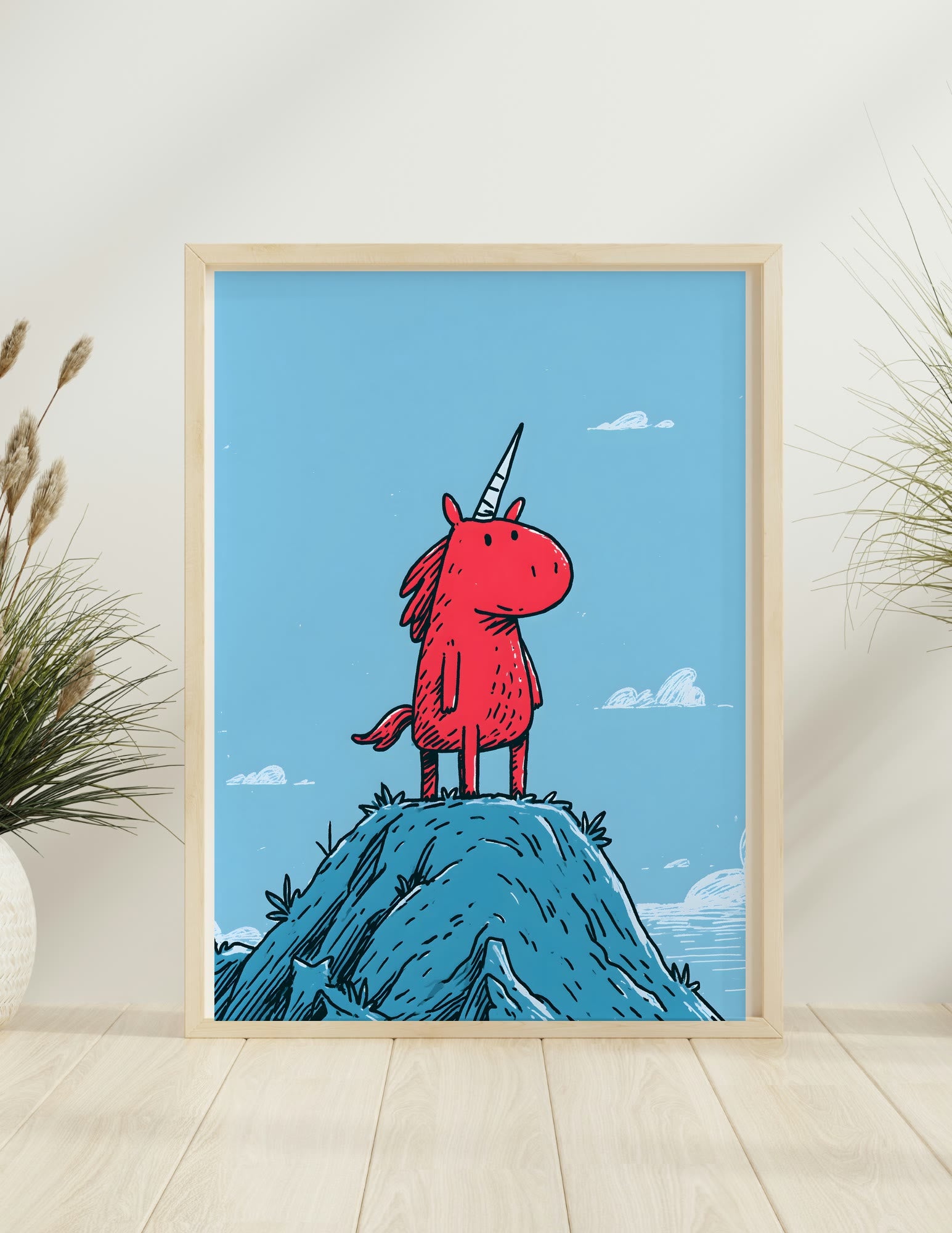 Unicorn on the Hill framed room mockup